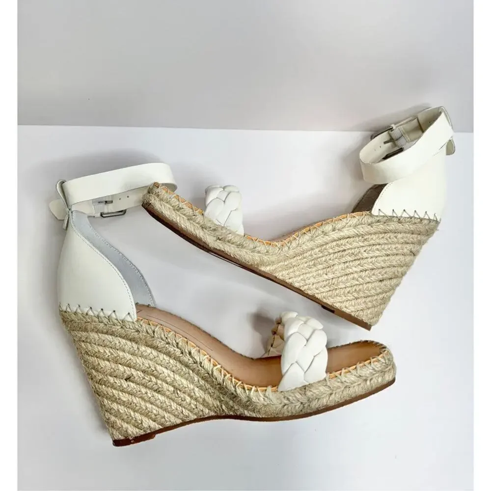 Dolce Vita Espadrille Sandals Size 9.5 White Ankle‎ Strap Open Toe NEW